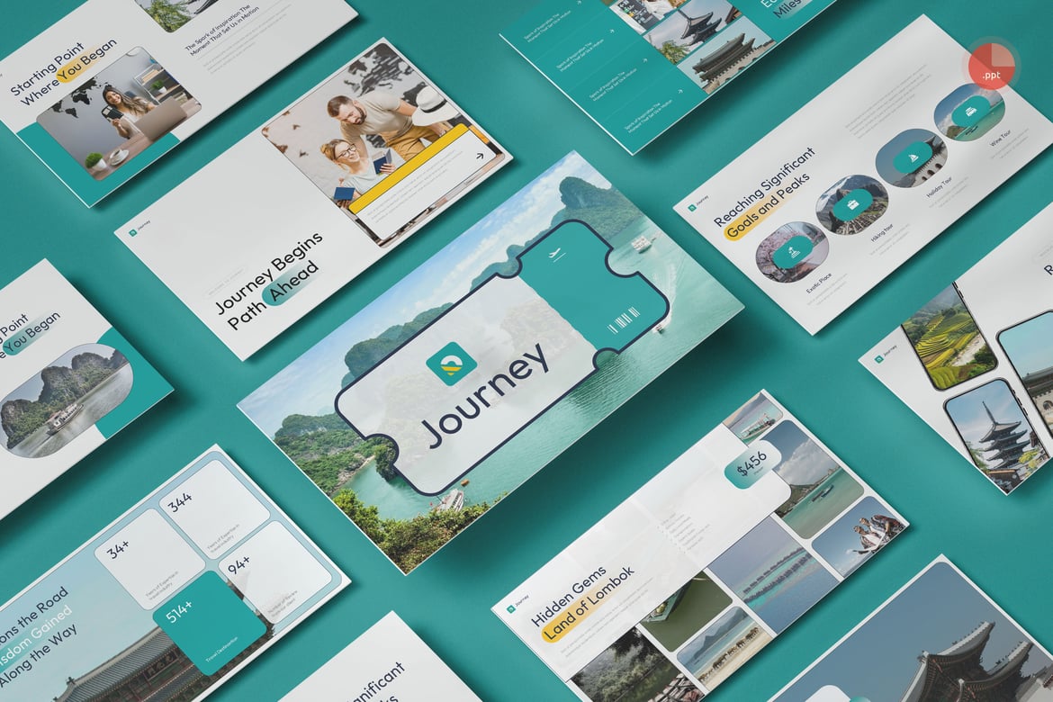 Template Presentasi PowerPoint Perjalanan - Wisata dan Tour