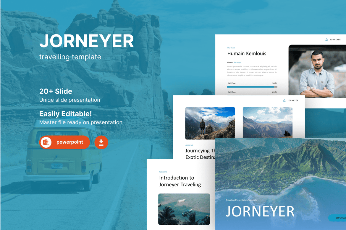 Journeyer – Template Presentasi Powerpoint Perjalanan yang Menarik