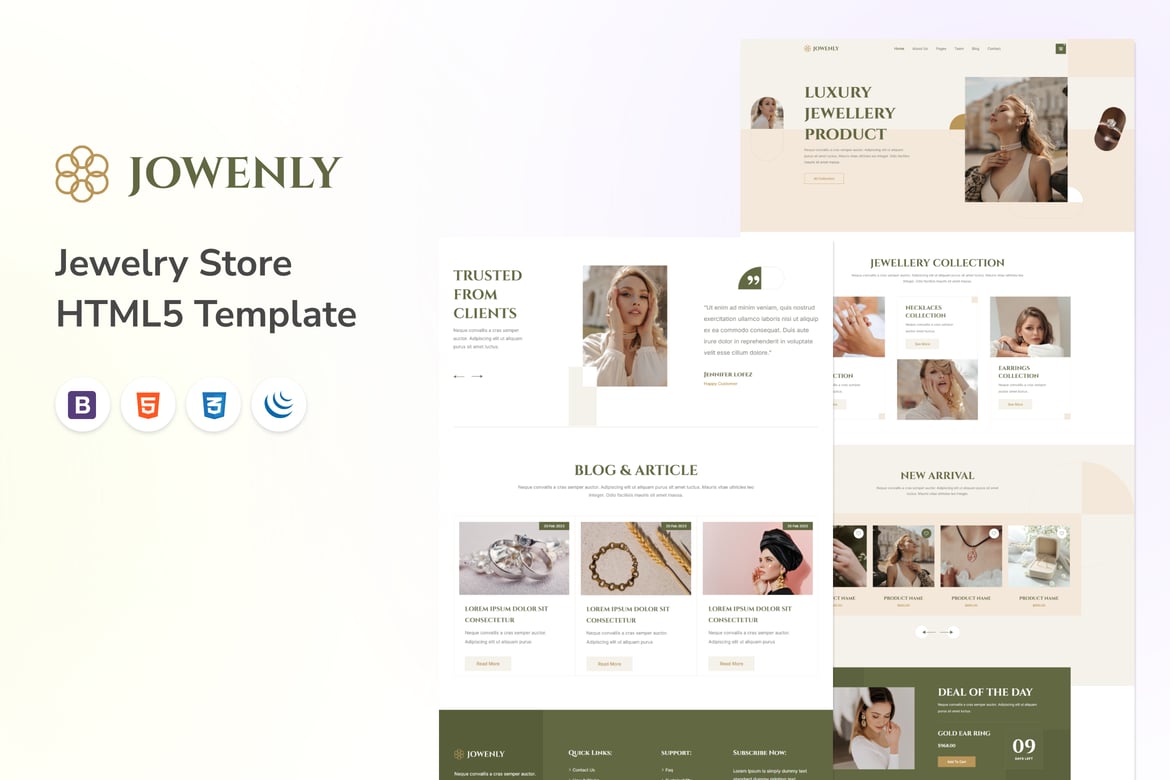 Jowenly - Template Website HTML5 untuk Toko Perhiasan