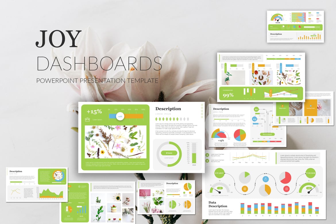 Template Presentasi PowerPoint Joy Dashboards yang Menarik dan Profesional
