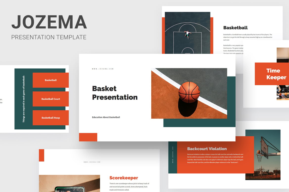 Template Presentasi Basket Jozema - PowerPoint Modern dan Menarik