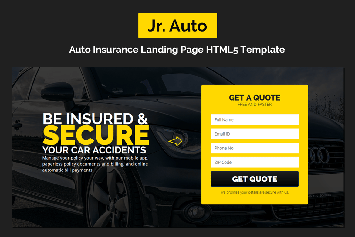 Template Website Asuransi Mobil - Desain Responsif HTML5