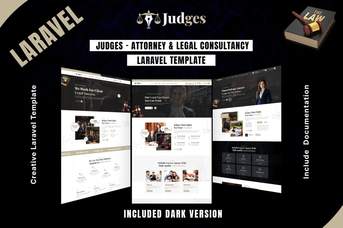 Template Web Hukum Modern - Judges untuk Firma Hukum dan Konsultasi Legal
