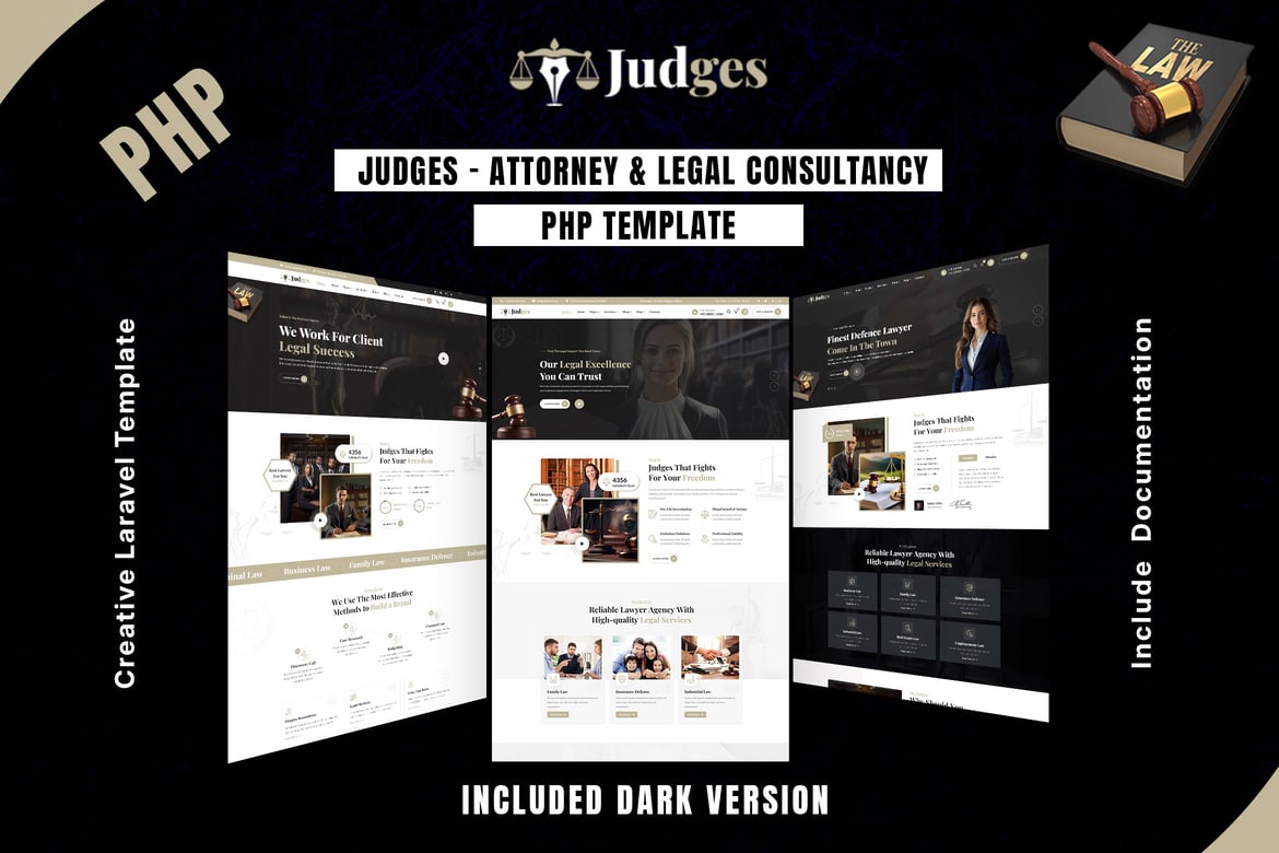 Template Website PHP untuk Pengacara dan Konsultasi Hukum - Judges