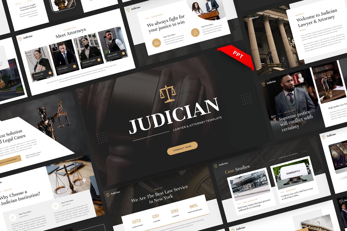 Judician - Template PowerPoint untuk Pengacara dan Pengacara