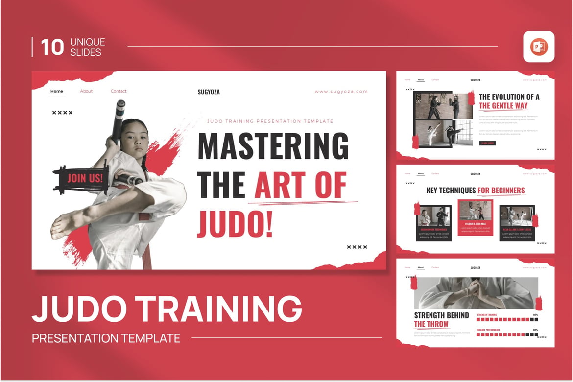 Template Presentasi PowerPoint Judo yang Menarik dan Profesional