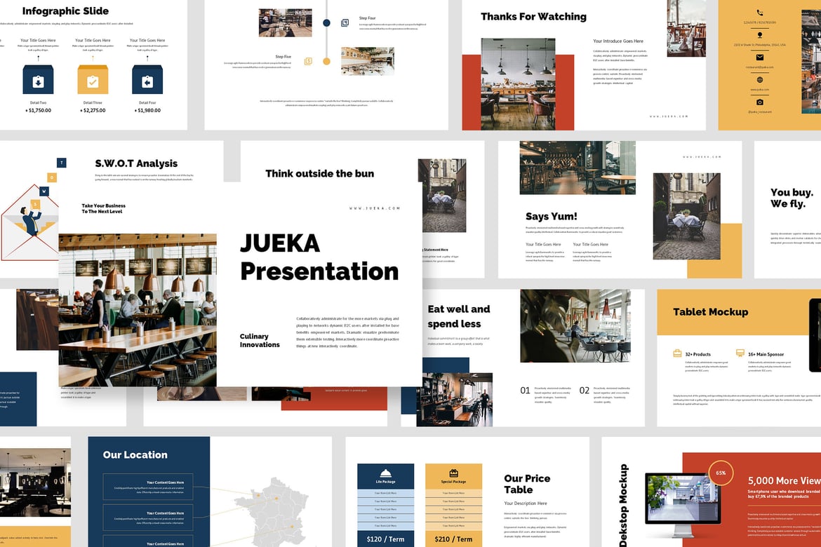 Jueka: Template PowerPoint untuk Usaha Makanan yang Menarik