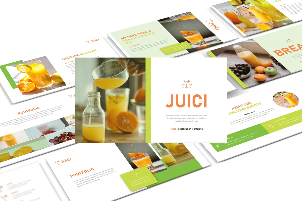 Template Presentasi PowerPoint Juici - Solusi Kreatif untuk Foodie