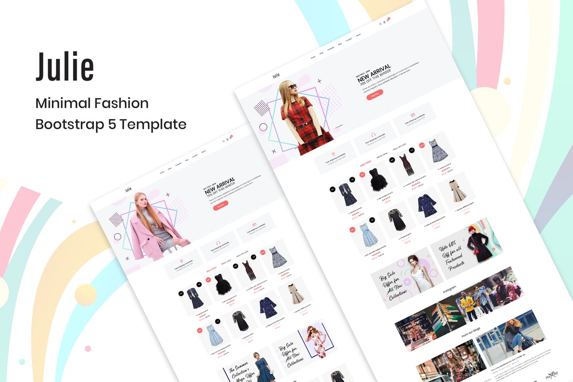 Julie – Template Website Fashion Minimalis Bootstrap 5 yang Elegan