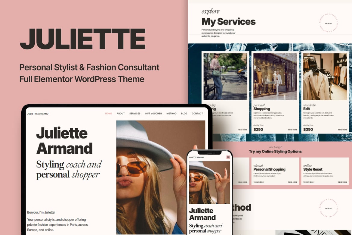 Juliette – Tema WordPress Stylish untuk Stylist Pribadi dan Konsultan Fashion