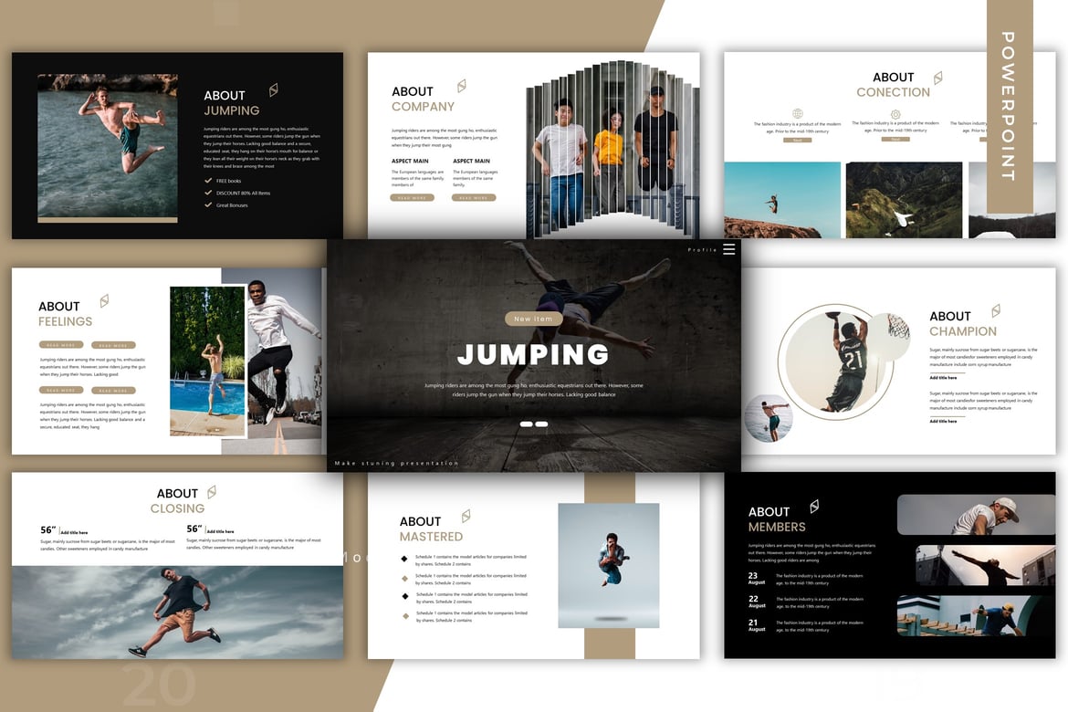 Template Presentasi PowerPoint Jumping - Solusi Kreatif untuk Kebutuhan Anda