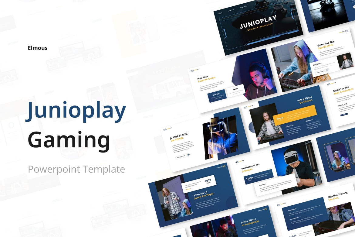 Template Presentasi PowerPoint Junioplay untuk Gamer