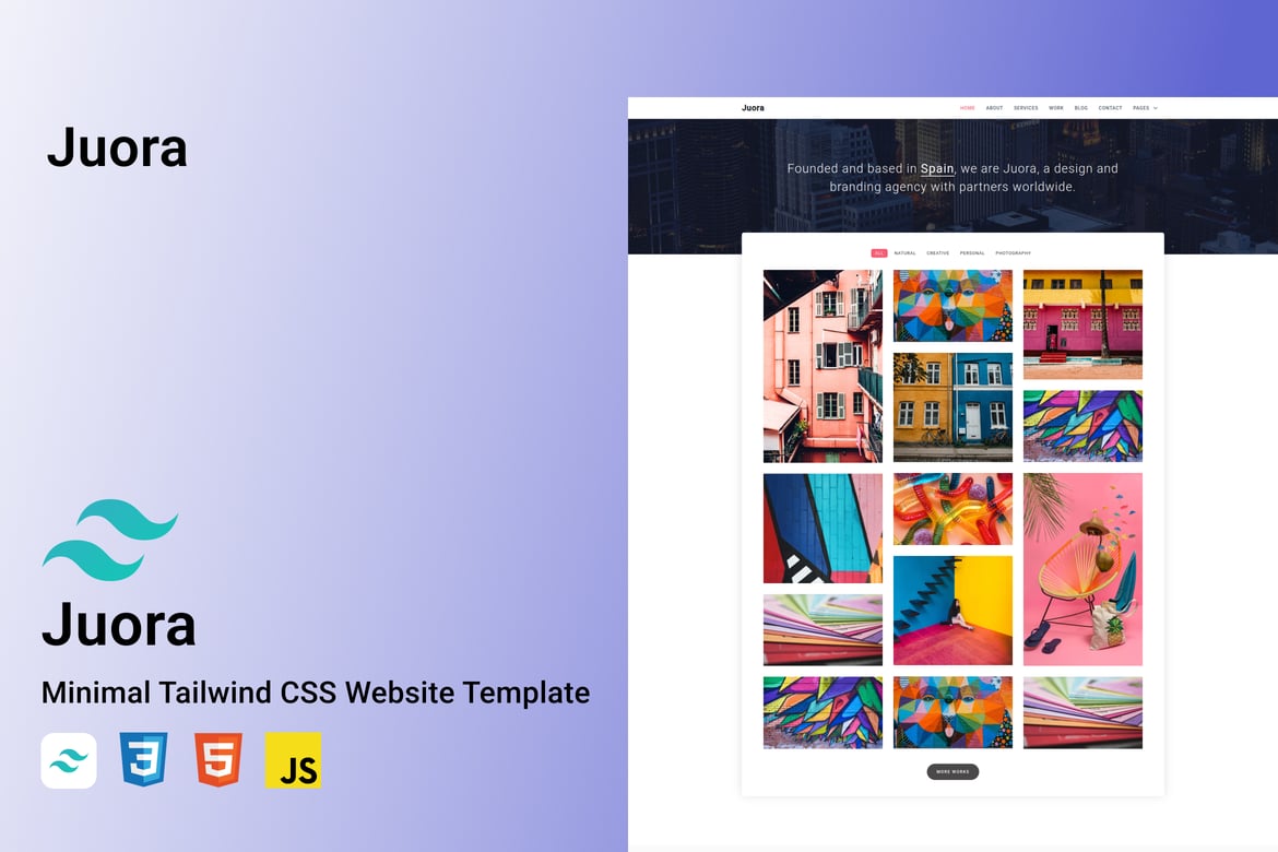 Juora - Template Website Minimalis dengan Tailwind CSS 3