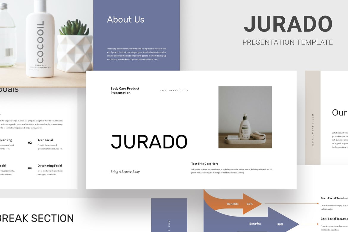 Template Presentasi Perawatan Tubuh Jurado - Powerpoint Menarik dan Profesional