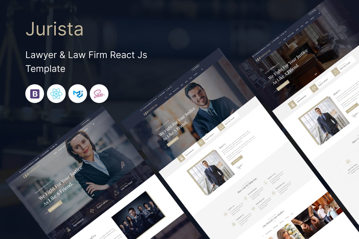 Jurista - Template Website Modern untuk Firma Hukum dengan React Js