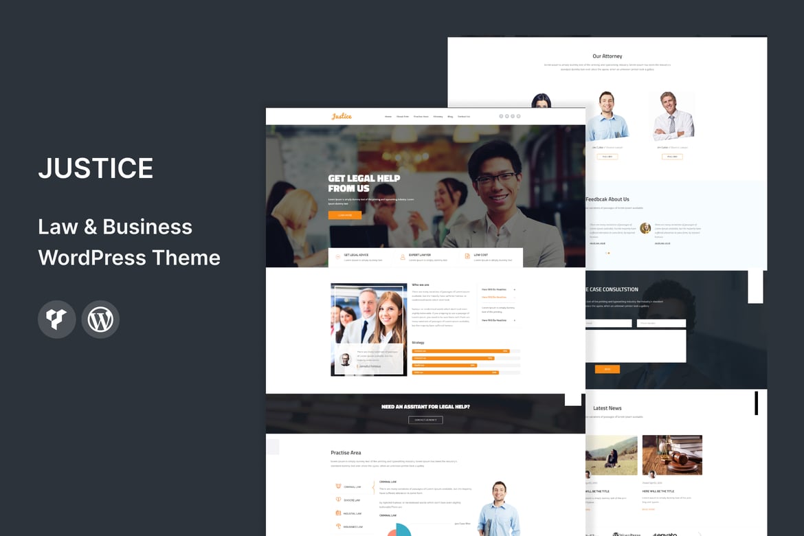 Tema WordPress JUSTICE - Solusi Terbaik untuk Layanan Hukum Anda