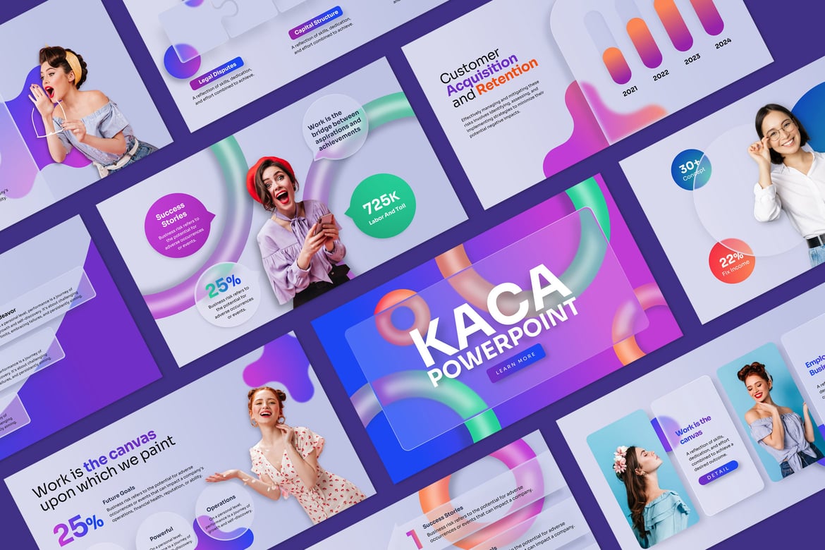 Template Presentasi Kaca Glassmorphic Powerpoint Volume I yang Menarik dan Modern