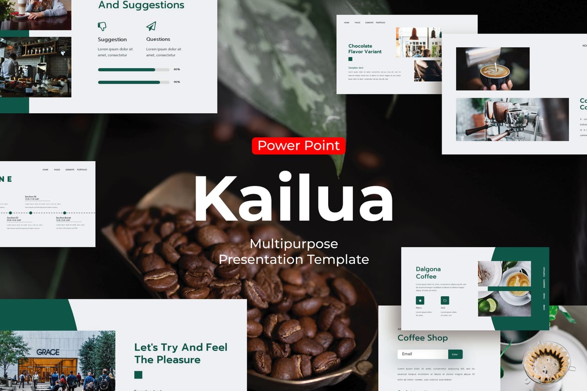 Template PowerPoint Kailua yang Serbaguna dan Modern