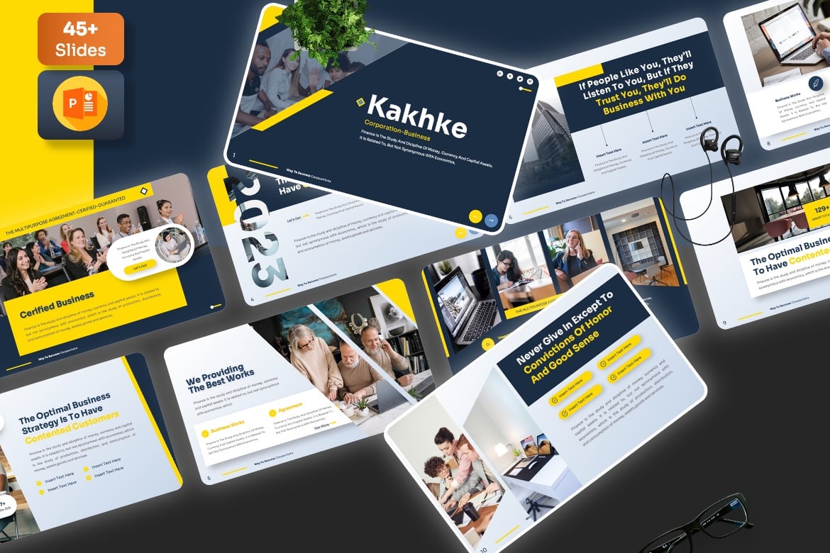 Kakhke - Template Powerpoint Korporat yang Menarik