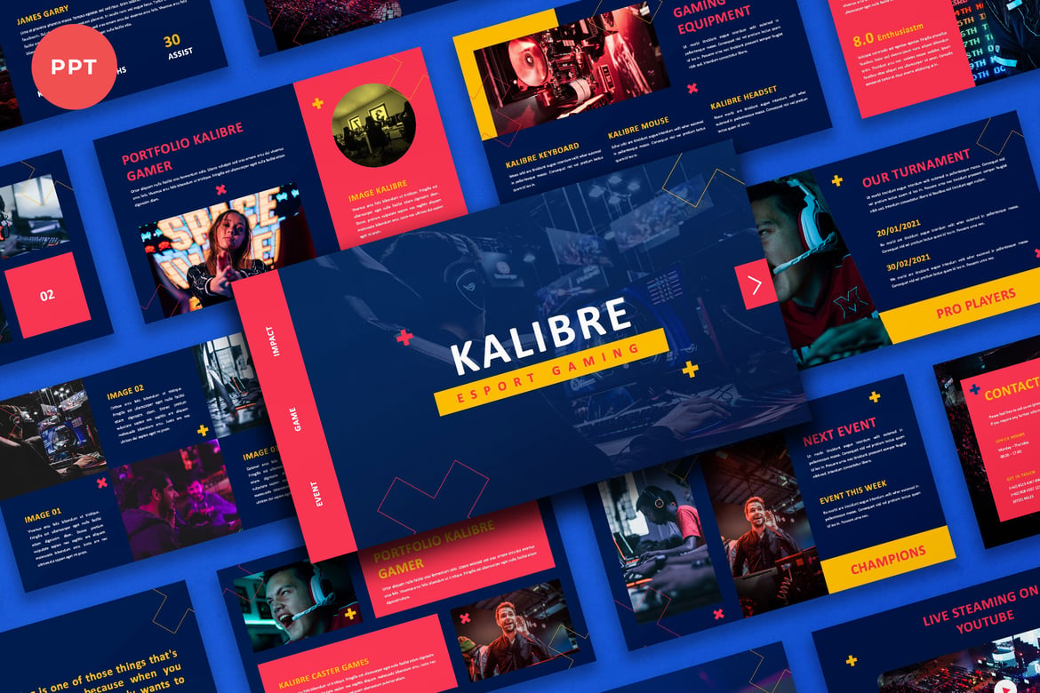 Kalibre - Template PowerPoint Gaming Esport yang Menarik