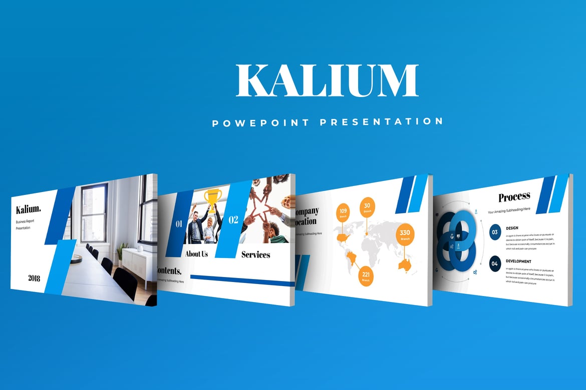 Template Powerpoint Kalium untuk Presentasi Korporat yang Menarik
