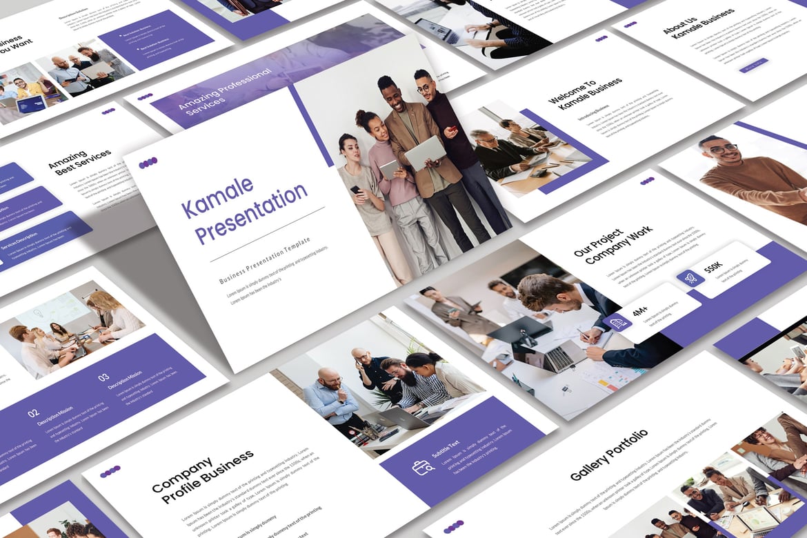 Template PowerPoint Kamale yang Modern dan Kreatif