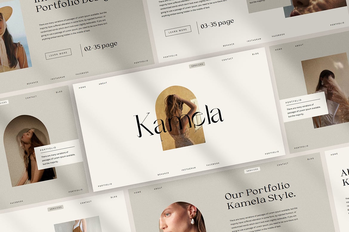 Template Presentasi Kamela - Solusi Kreatif untuk Semua Kebutuhan Anda