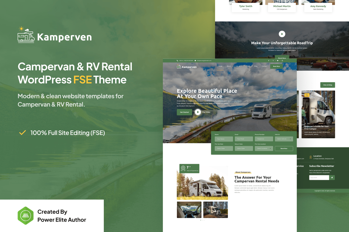 Kamperven – Tema WordPress Sewa Campervan & RV yang Menarik