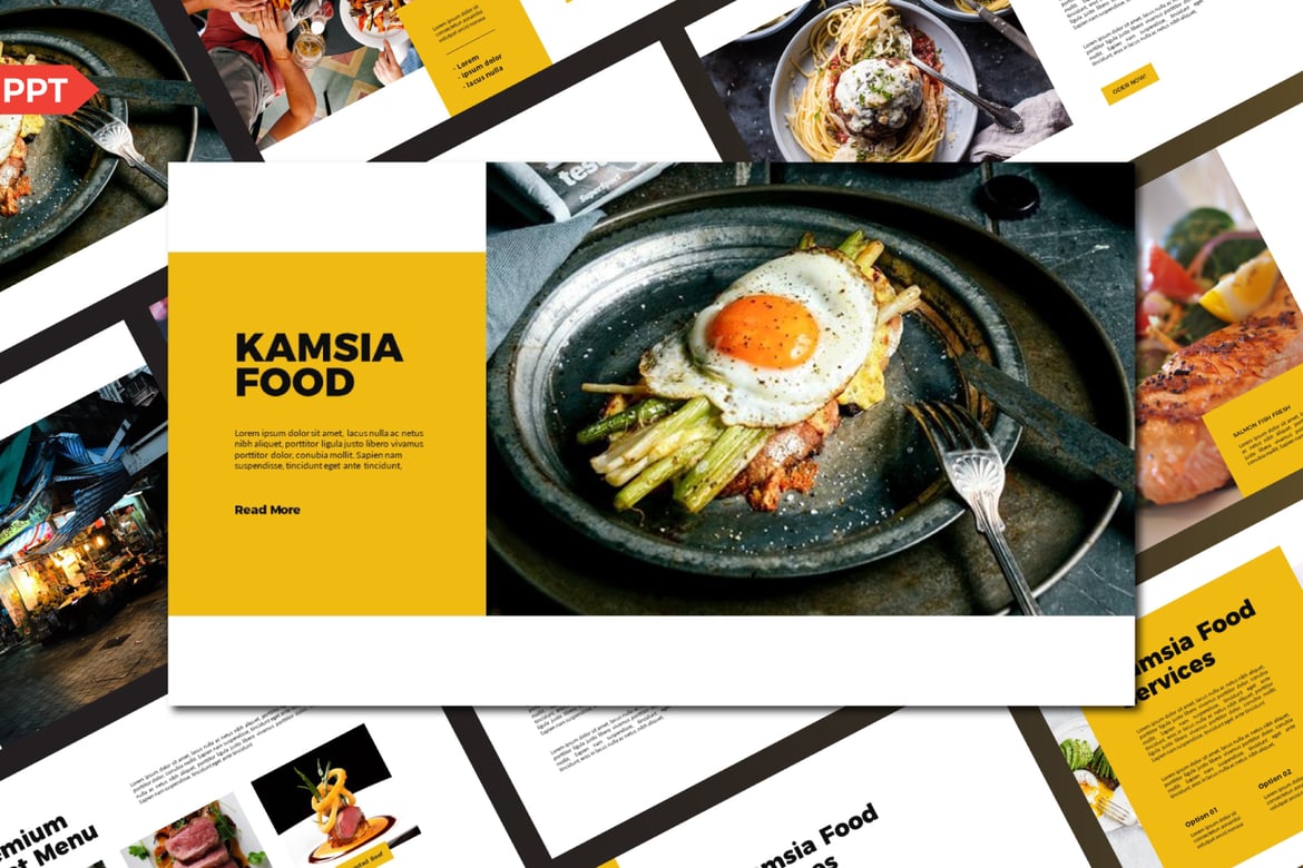 Template Presentasi Kamsia untuk Makanan - Powerpoint