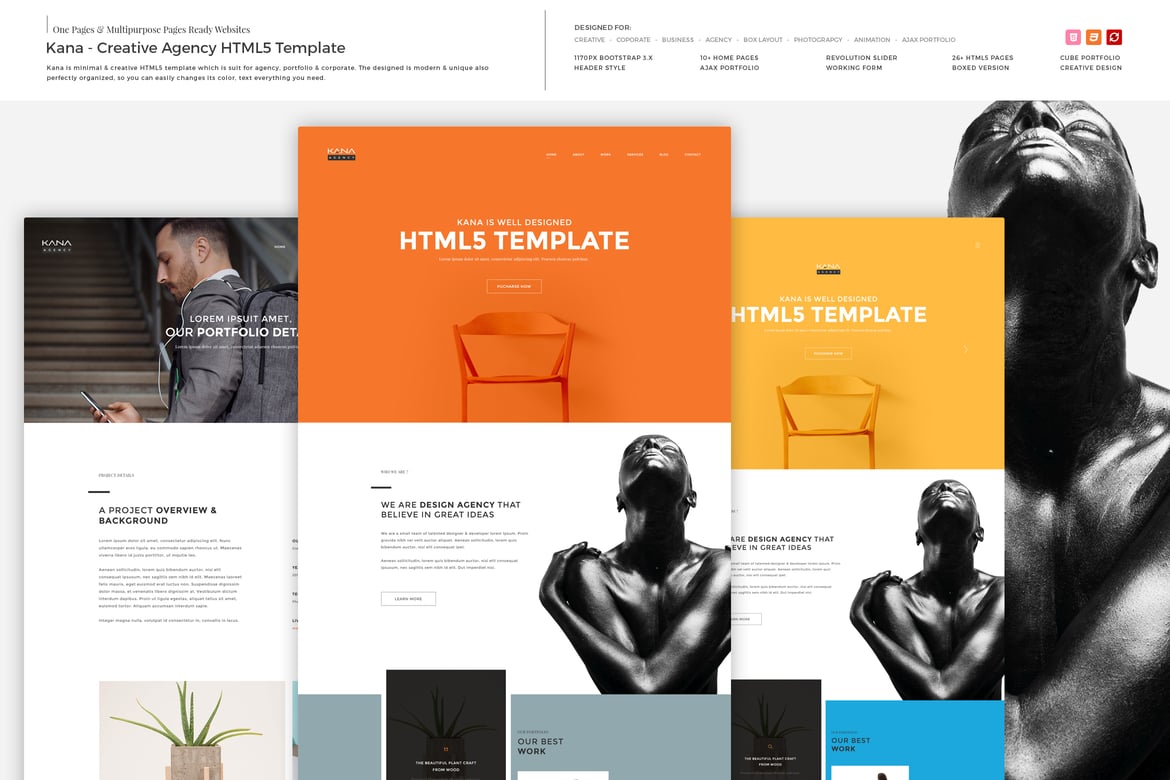 Kana - Template Website HTML5 Kreatif untuk Agensi dan Portofolio