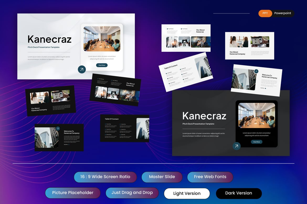 Template Presentasi PowerPoint Kanecraz yang Menarik dan Profesional