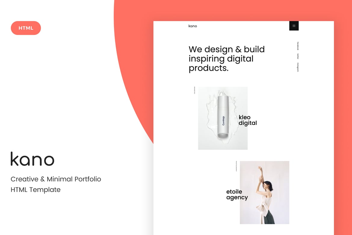 Kano - Template Website Portofolio Kreatif dan Minimalis
