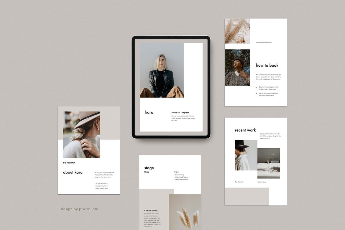 KARA - Template Presentasi Media Kit A4 Vertikal Powerpoint yang Menarik