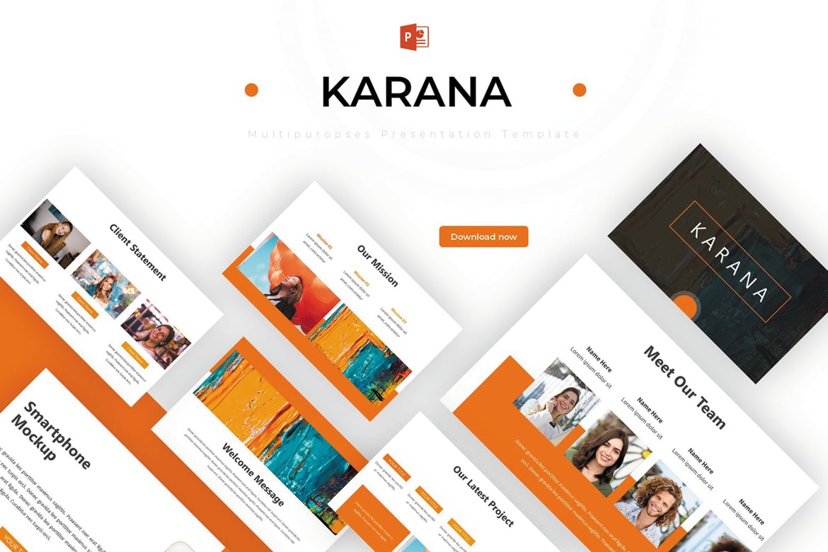 Karana - Template Presentasi PowerPoint Modern dan Abstrak