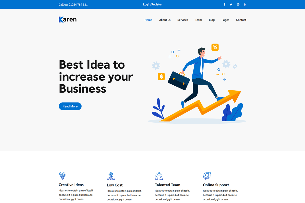 Karen – Template Website Bisnis Modern dengan Bootstrap 5