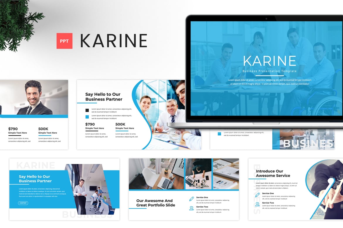 Template Presentasi Bisnis Karine yang Modern dan Kreatif
