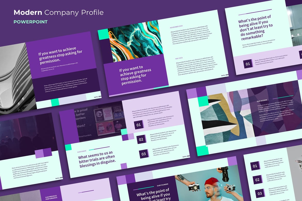 Kariru - Template Powerpoint Profil Perusahaan Modern