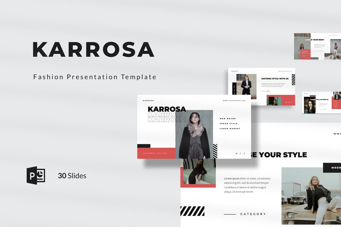 Karrosa - Template Presentasi Fashion PowerPoint yang Menawan