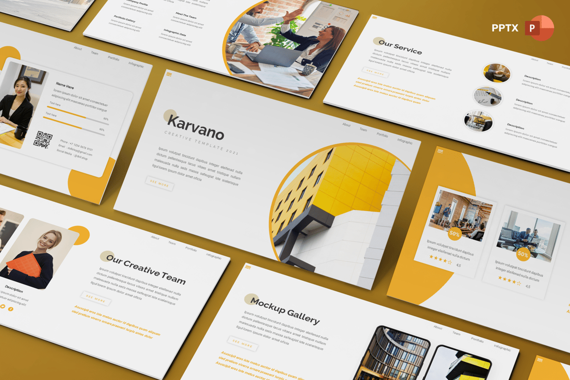Karvano - Template PowerPoint Kreatif untuk Presentasi Menarik