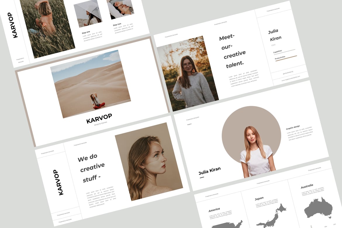 Karvop - Template PowerPoint Kreatif dan Minimalis
