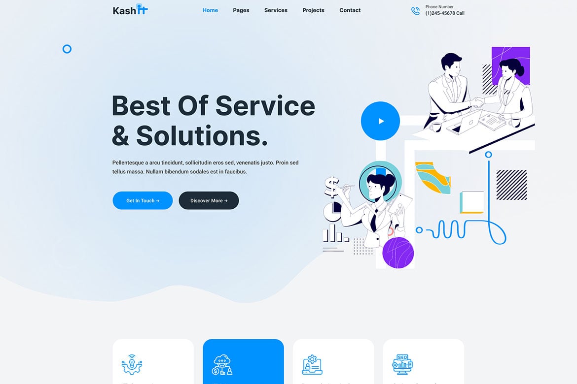 Kashit - Template Website Teknologi & Solusi IT yang Modern