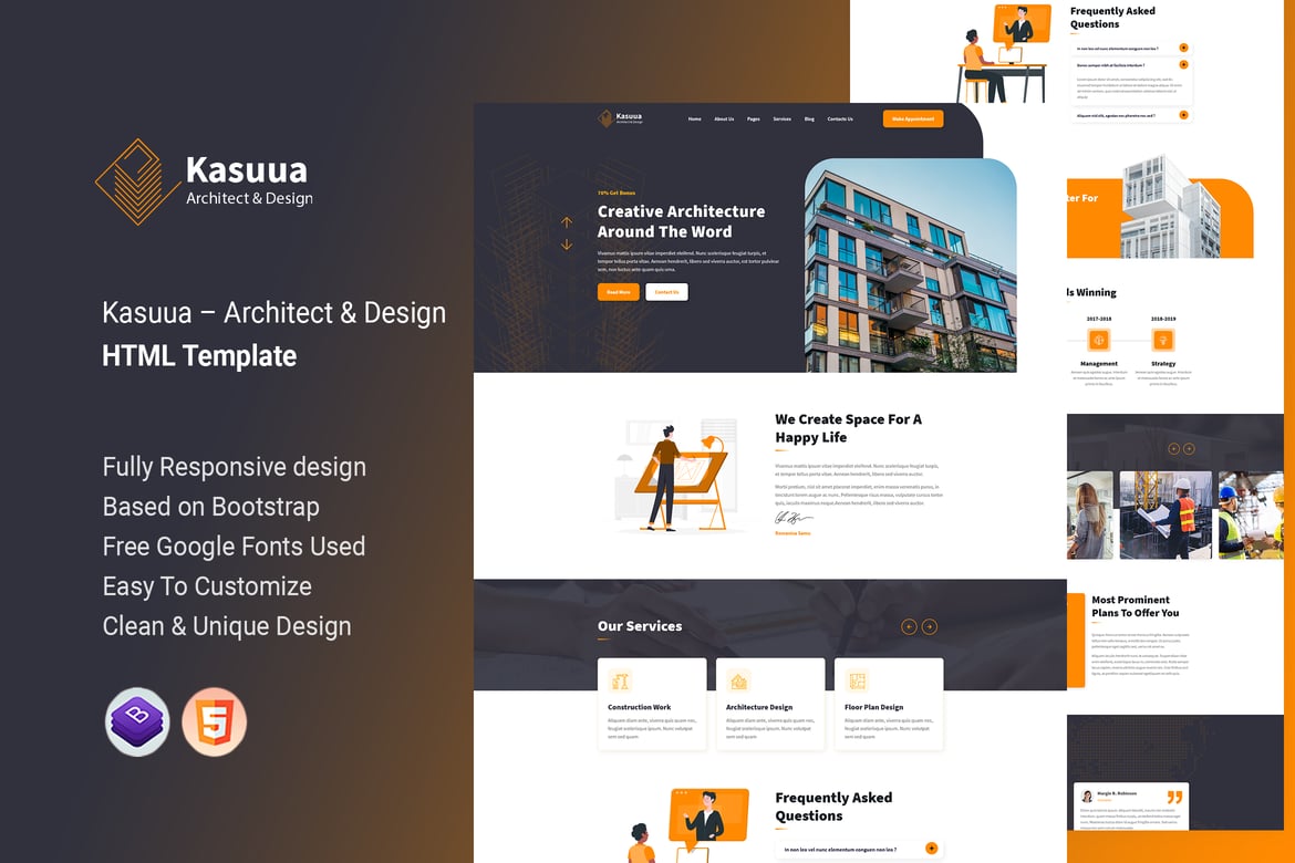 Kasuua – Template Website Arsitektur & Desain yang Menakjubkan