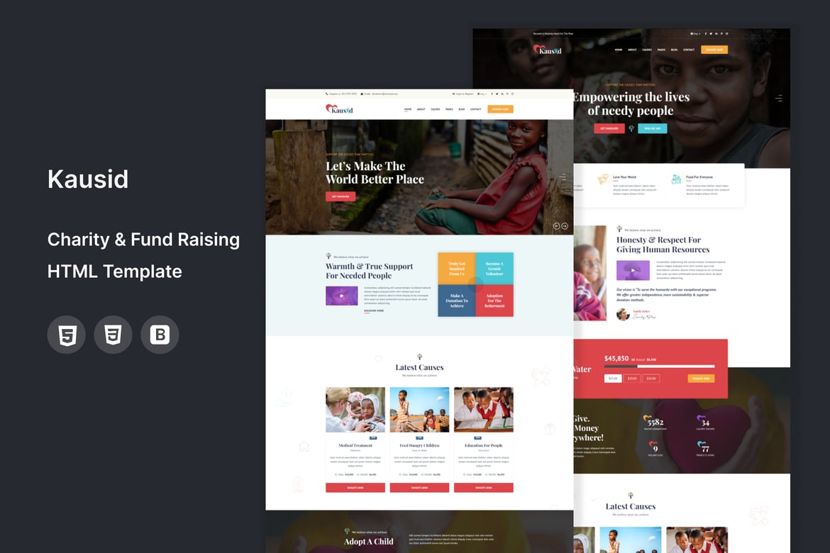 Kausid - Template Website Amal dan Penggalangan Dana yang Profesional