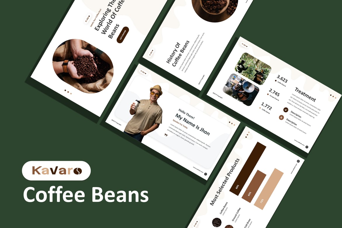 Kavaro - Template PowerPoint Biji Kopi yang Menarik