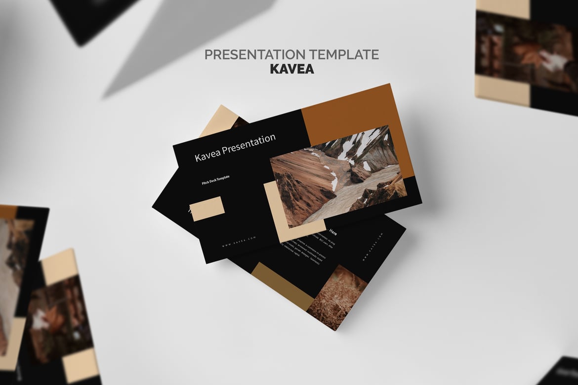 Kavea: Template PowerPoint Pitch Deck dengan Nuansa Coklat yang Menarik