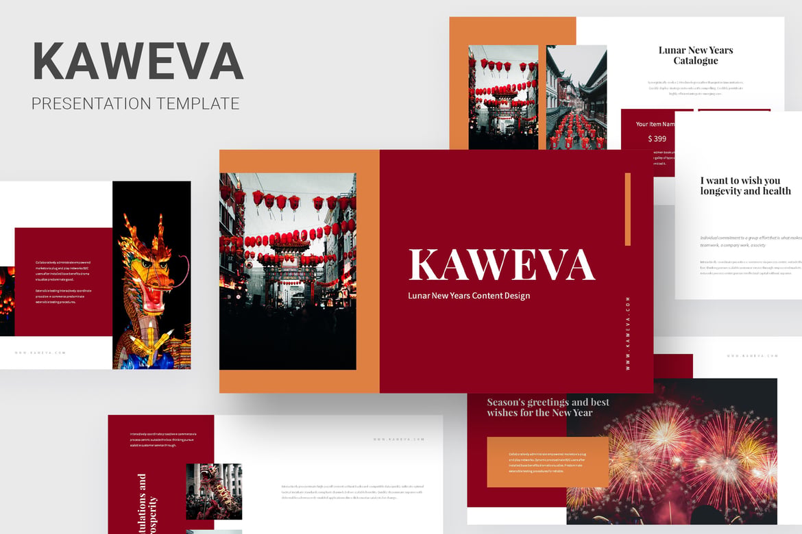 Template Presentasi PowerPoint Kaweva - Acara Tahun Bulan