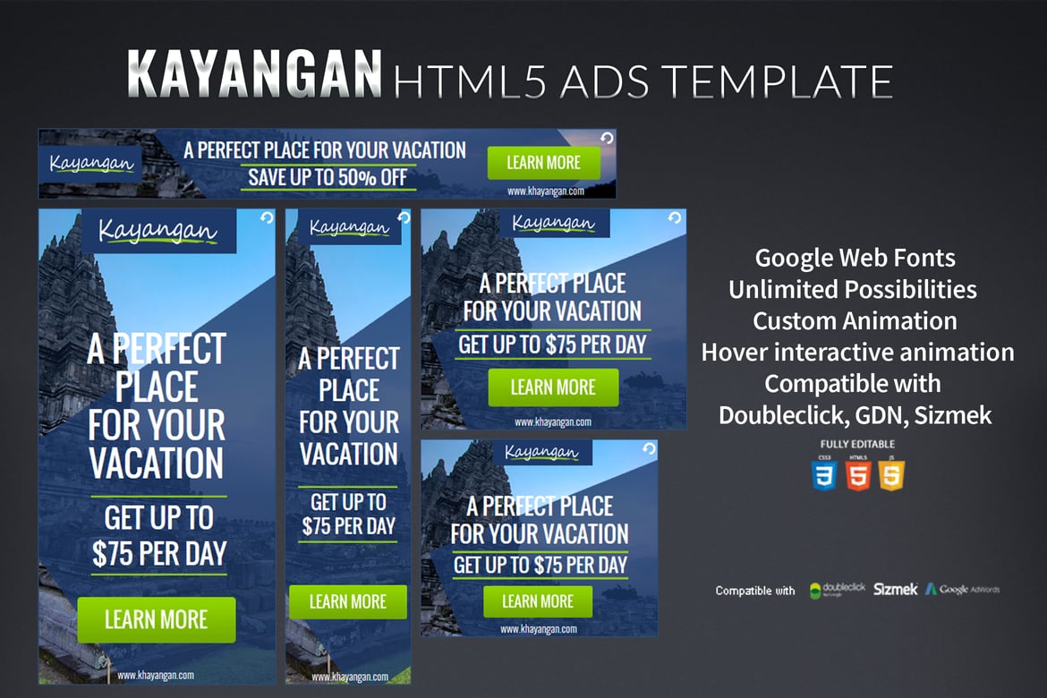 Template Banner HTML5 Kayangan yang Menarik dan Responsif