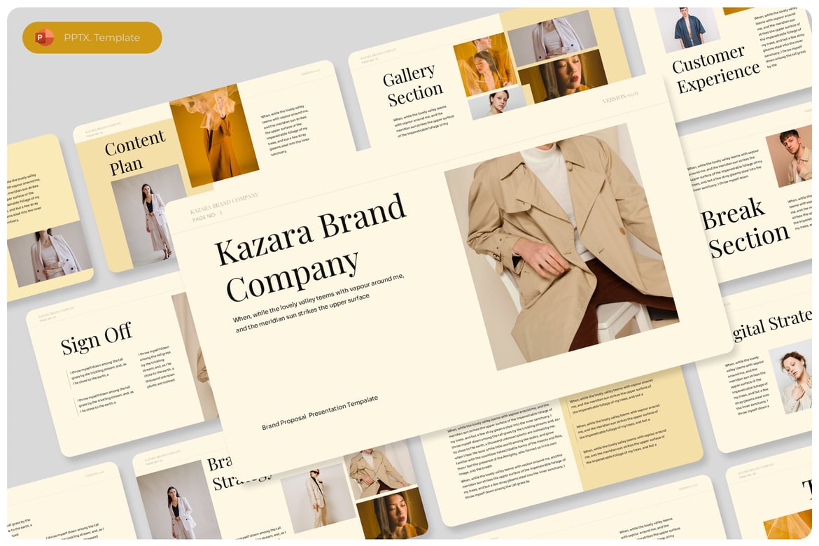 Template Presentasi PowerPoint Kazara untuk Proposal Brand yang Profesional