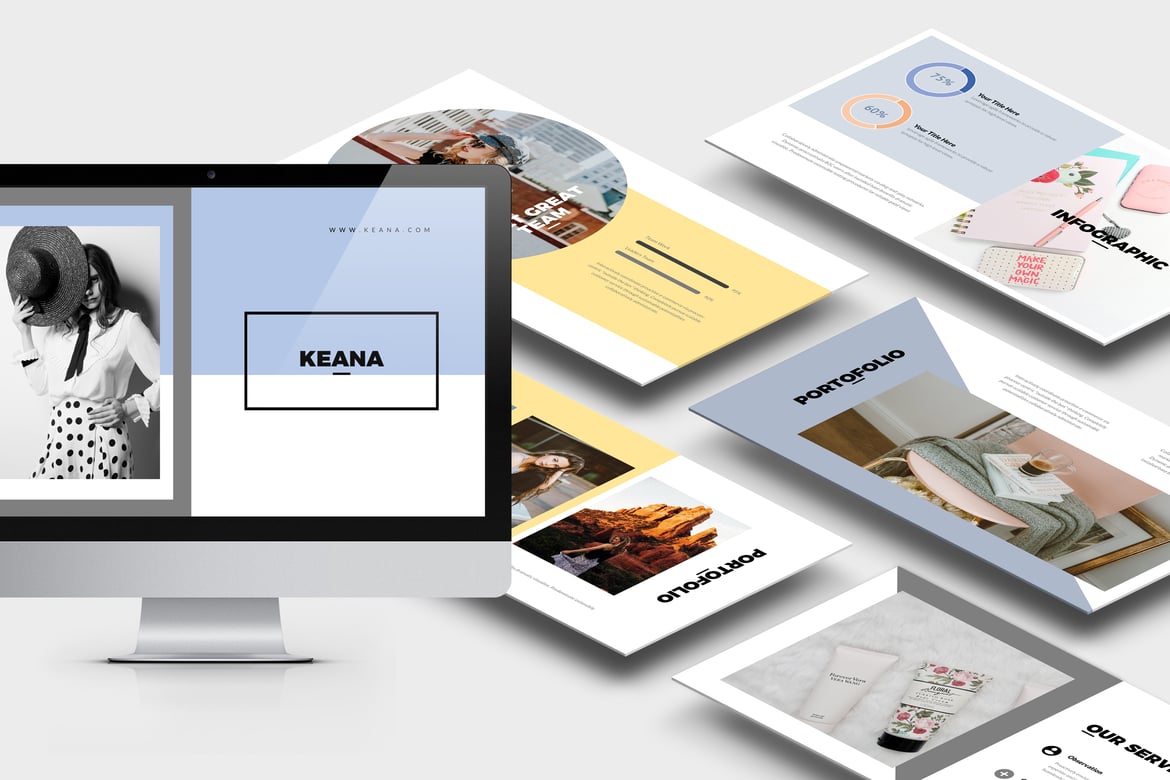 Template PowerPoint Keana: Mode, Pakaian & Gaya Hidup yang Menarik