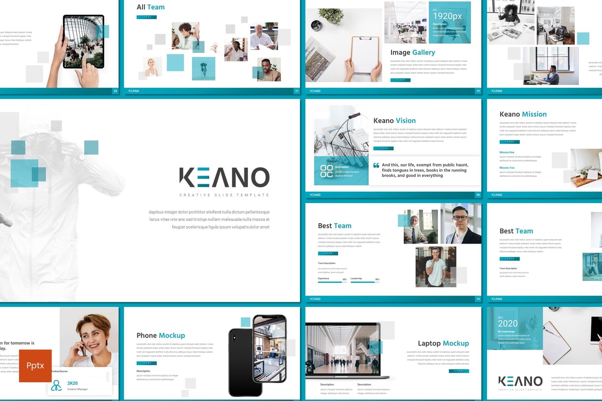 Keano - Template PowerPoint Bisnis yang Minimalis dan Kreatif